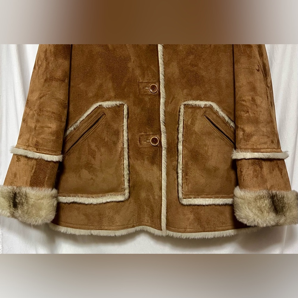 NWOT Dennis Basso Reversible Long Suede Fur Coat Jacket Fall Winter Cozy Warm - Picture 4 of 10